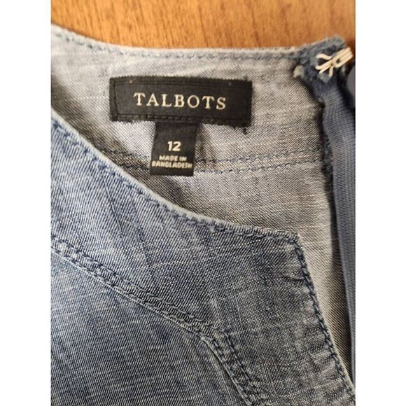 Talbots 12 SLUB DENIM SHIFT DRESS (P) - Picture 5 of 6
